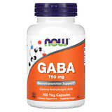 NOW Foods, GABA con vitaminaB6, 750mg, 100cápsulas vegetales