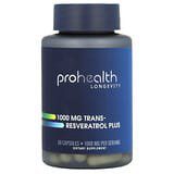 ProHealth Longevity, Trans-resveratrol plus, 1000mg, 60cápsulas (500mg por cápsula)