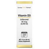 California Gold Nutrition, VitaminaD3, Sin sabor, 2000UI, 30ml (1oz.líq.)
