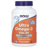 NOW Foods, Ultra Omega-3, Ácido eicosapentaenoico:500/Ácido docosahexaenoico:250, 180cápsulas blandas de pescado