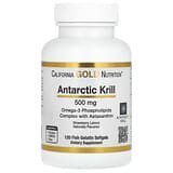 California Gold Nutrition, Aceite de kril antártico, Complejo de fosfolípidos de omega-3 con astaxantina, Sabor natural a fresa