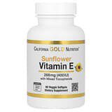 California Gold Nutrition, Girasol y vitaminaE, Con mezcla de tocoferoles, 400UI, 90cápsulas blandas vegetales