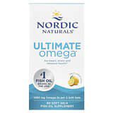 Nordic Naturals, UltimateOmega, Suplemento de aceite de pescado con omega-3, Limón, 1280mg, 60cápsulas blandas (640mg por cápsul