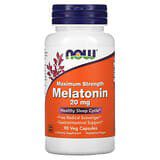 NOW Foods, Melatonina de concentración máxima, 20 mg, 90 cápsulas vegetales