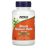 NOW Foods, Cáscaras de nuez negra, 500mg, 100cápsulas vegetales