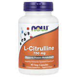 NOW Foods, L-citrulina, 750 mg, 90 cápsulas vegetales