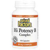 Natural Factors, Complejo de vitaminasB de alta potencia, 90cápsulas