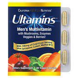 California Gold Nutrition, Ultamins, Suplemento multivitamínico con CoQ10, hongos, enzimas, vegetales y bayas para hombres, 60cá