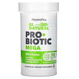 NaturesPlus, GINatural, Megaprobióticos, 120.000millones de UFC, 30cápsulas
