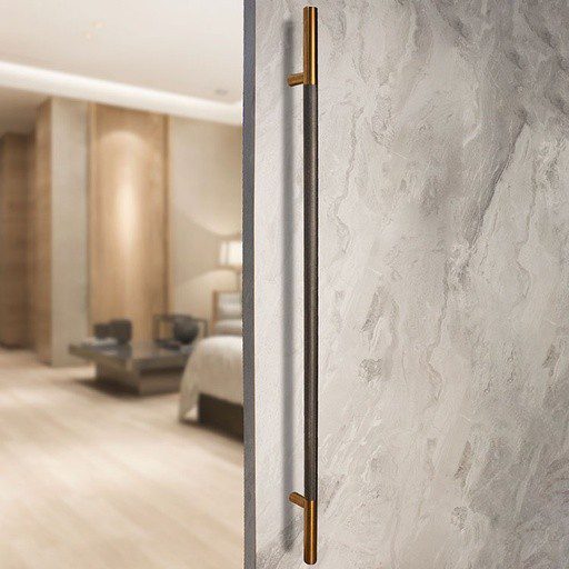 MANILLÓN TIPO H MOLETEADO - COBRE/GRIS PLOMO - 50" - MODULAR - ACERO INOXIDABLE 304 - MOD. L22 (SET)