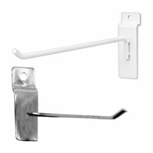 Gancho de 20cm en color blanco o cromado para panel ranurado / tgc15 / gan20cm / h1313
