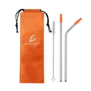 2 Popotes Y 1 Cepillos Acero Inoxidable Metal 21 Cm / R684