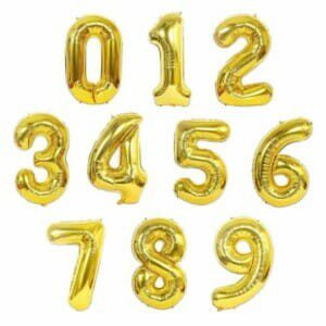 1pza Globo metálico de 16 pulgadas en forma de número, variedad de colores / zy-f1 / bt-qq-33 / zy-f4