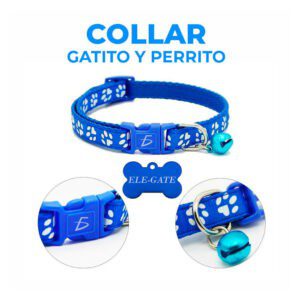1pza Collar reflectivo con cascabel, placa y diseño de huesos para mascota, variedad de colores / mas.09.3