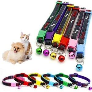 1pza Collar ajustable con frase bone, diseño de huesos y cascabel para mascota, variedad de colores / jr1252