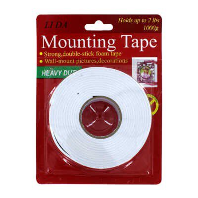 Cinta blanca doble cara mounting tape lida 1000g sostiene hasta 2lbs / tl39557 / tl39556