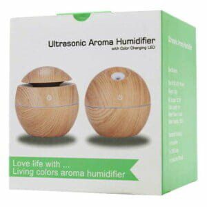 Humidificador redondo con diseño tipo madera y capacidad para 130ml, variedad de diseños y colores / jsq139 / jsq137