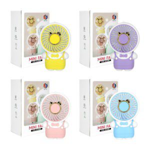 Mini ventilador recargable con diseño de animalitos con vestimenta, 13cm + cable de carga usb-v8, variedad de colores y modelos
