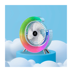 Ventilador de escritorio con luz led rgb y 3 velocidades intercambiables, variedad de colores