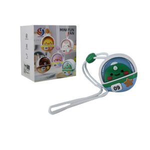Ventilador mini fun fan colgante redonde de cuello con diseño de animales kawaii, variedad de diseños / cs1328