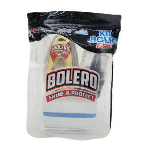 Paquete kit bolero express color negro con esponja lustradora, crema con aplicador para calzado color negro y cepillo limpiador