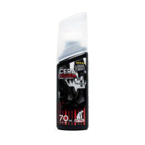Bote de cera liquida para calzado en color negro con aplicador de esponja, 70ml / 8500a