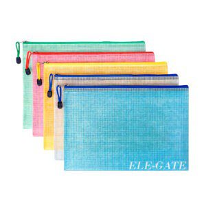 Carpeta organizadora transparente tamaño a4 impermeable y con cierre, variedad de colores / off.03.11