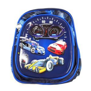 Mochila pequeña de 2 compartimentos con diseño tipo relieve 3d de vehículos carros, variedad de colores / number 1 / X025