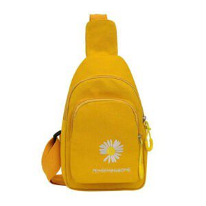 Mochila pequeña tipo mariconera de 2 compartimientos con estampado de flor, variedad de colores / peageminusone