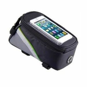 Bolso porta celular impermeable para bicicleta + adaptador con auxiliar t-600-388b / R935