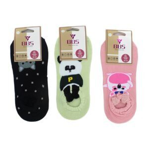 Par de calcetines cubre pies bbs con diversos estampados y orejitas para dama, variedad de modelos / bt-701