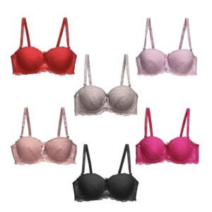 Brasier con encaje de flores copa completa y tirantes ajustables, variedad de colores y tallas / rop.45