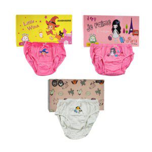 Paquete de ropa interior con 5 calzones infantiles en estampado para niña, variedad de diseños / 90347