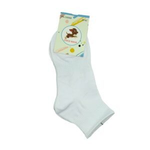 Par calcetines tobilleros de poliéster lisos color blanco o negro, variedad de tallas / coco sock