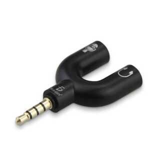 Divisor de audio estéreo 3.5mm, con dos salidas de auxiliar para audio y micrófono / zjt.42