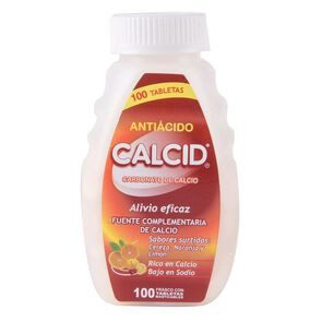 Calcid Antiacido Sabores Surti 100 Tabs