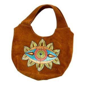 Bolsa de Gamuza con OJO pintado a mano