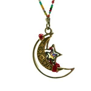Collar de chaquira con LUNA y estrella
