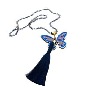 Collar largo Mariposa hecho a mano pieza única mexican boho