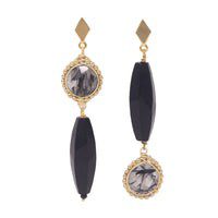 Arete Onix con Cuarzo Rutilado Mix