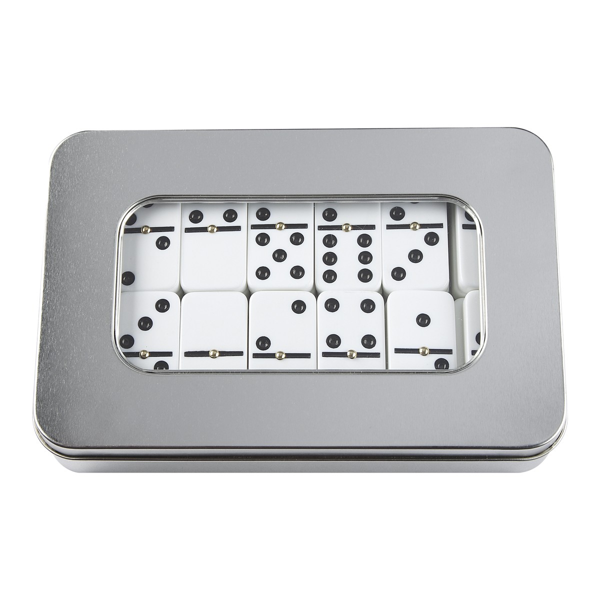 JUEGO DE DOMINÓ Incluye estuche de aluminio con 28...