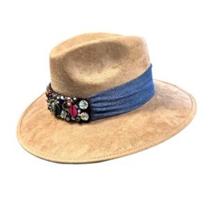 Sombrero de Gamuza CAMEL con banda bordada
