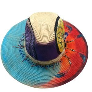 Sombrero pintado a mano pieza única